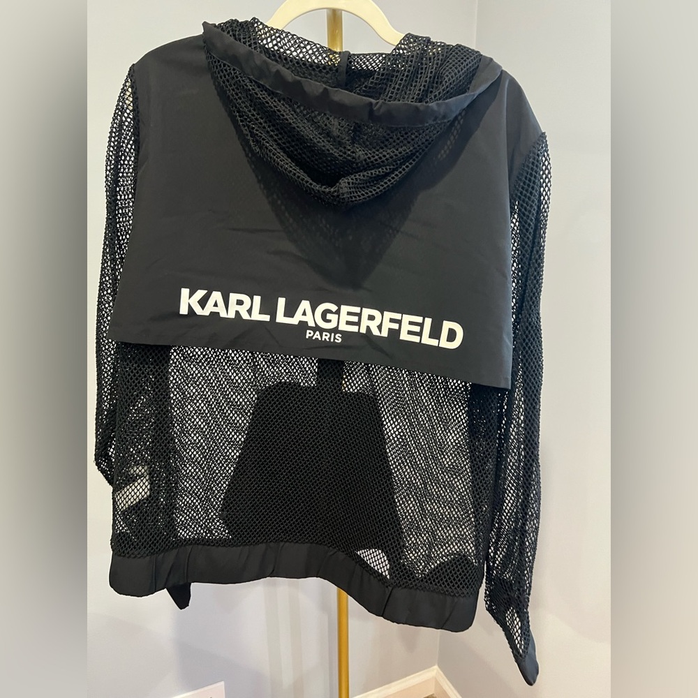 Karl Lagerfeld Black Mesh Hoodie
